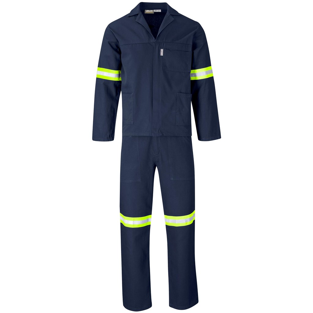 Navy cotton Technician Conti suit with reflective arm and leg tape