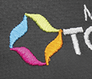 Embroidered branding example