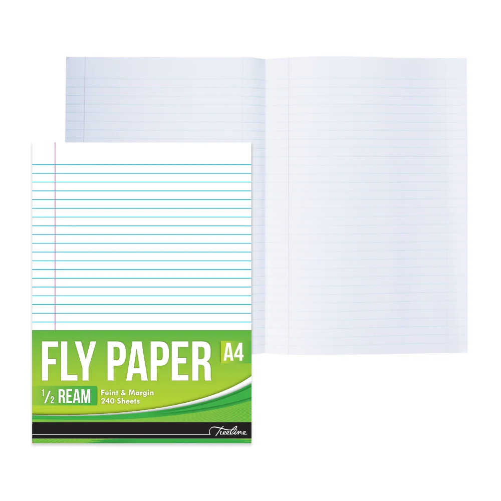 A4 Fly Ruled Paper - Feint / Margin